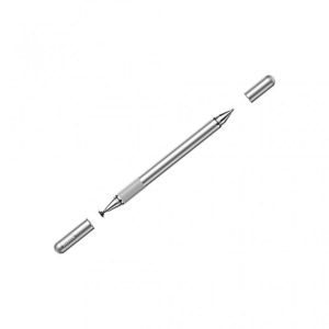 قلم لمسی و خودکار بیسوس مدل ( household pen silver )